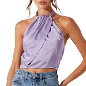 ASTR the label draped satin top
